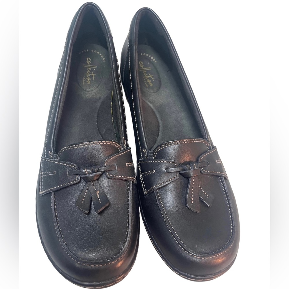 Clarks Ashland Bubble Slip-On Black Loafer Comfort Flats Women’s Size 12 N - Picture 9 of 14